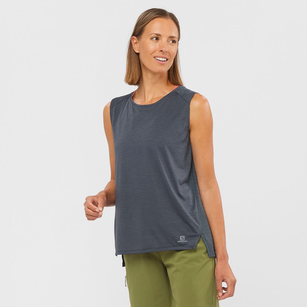 Salomon Israel OUTLINE SUMMER - Womens Tank - Dark Gery (VYZC-04516)